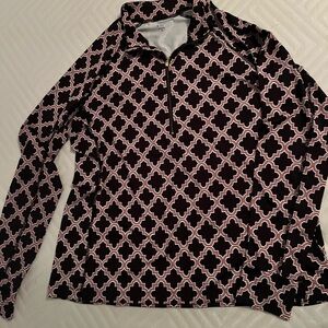 Crown & Ivy. XL. Black and White Geometric Long Sleeve Top